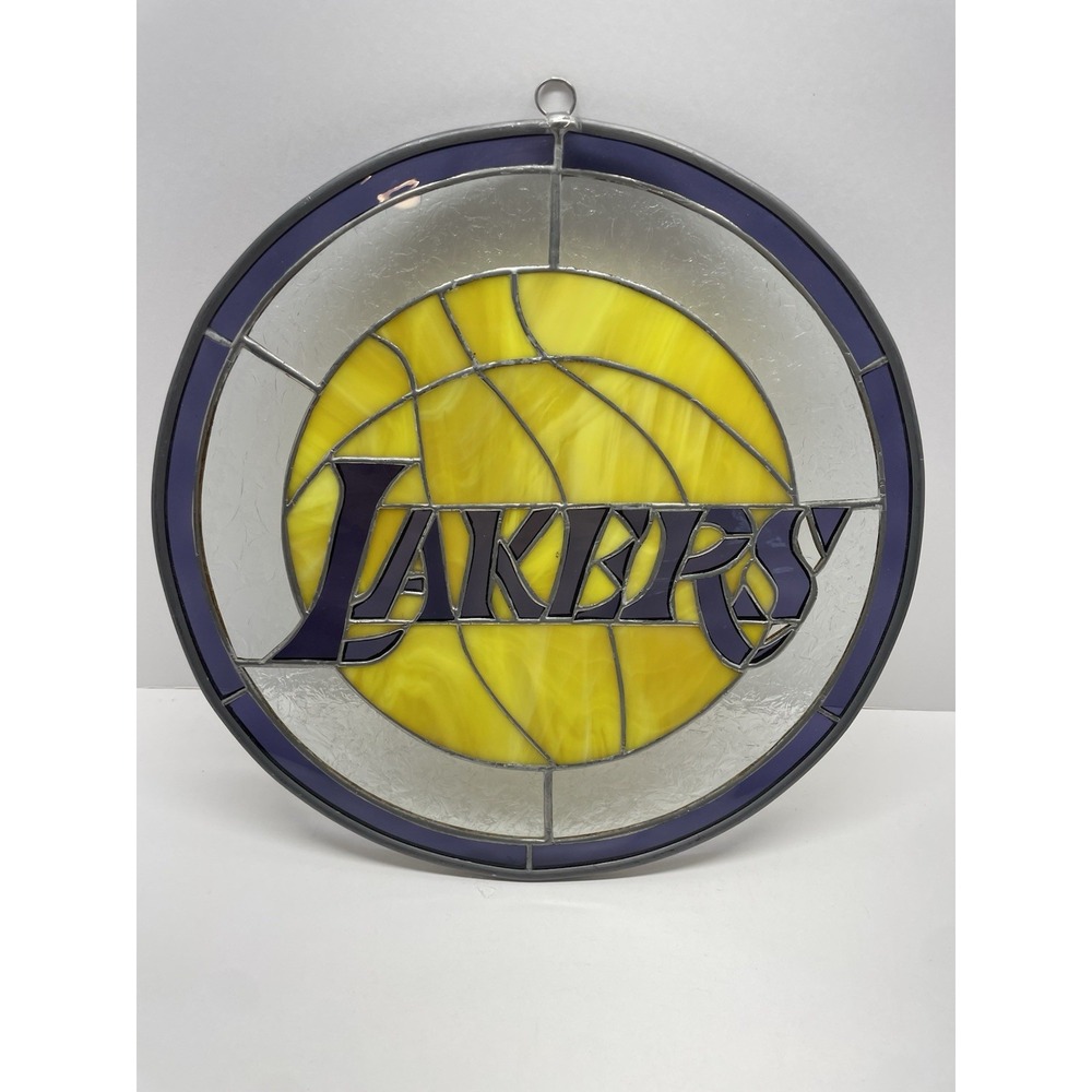 Los Angeles Lakers Stained Glass Window Hanging